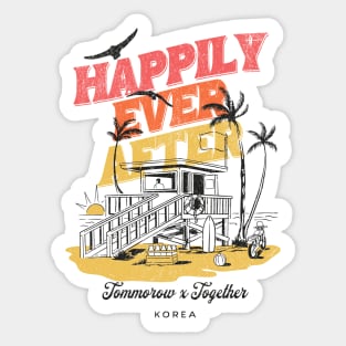 TXT tommorow x together hsppily ever after typography moa | Morcaworks Sticker